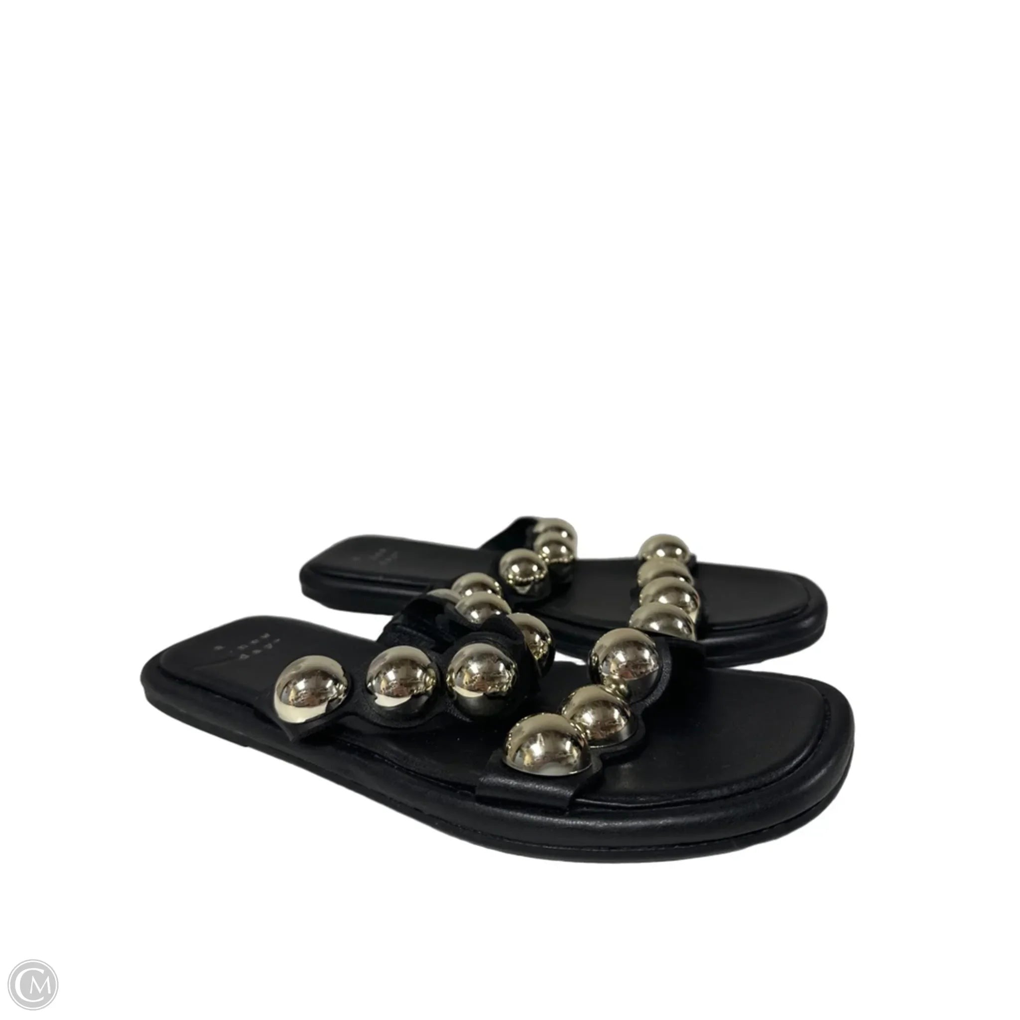 Sandals Flats By A New Day In Black & Gold, Size: 7