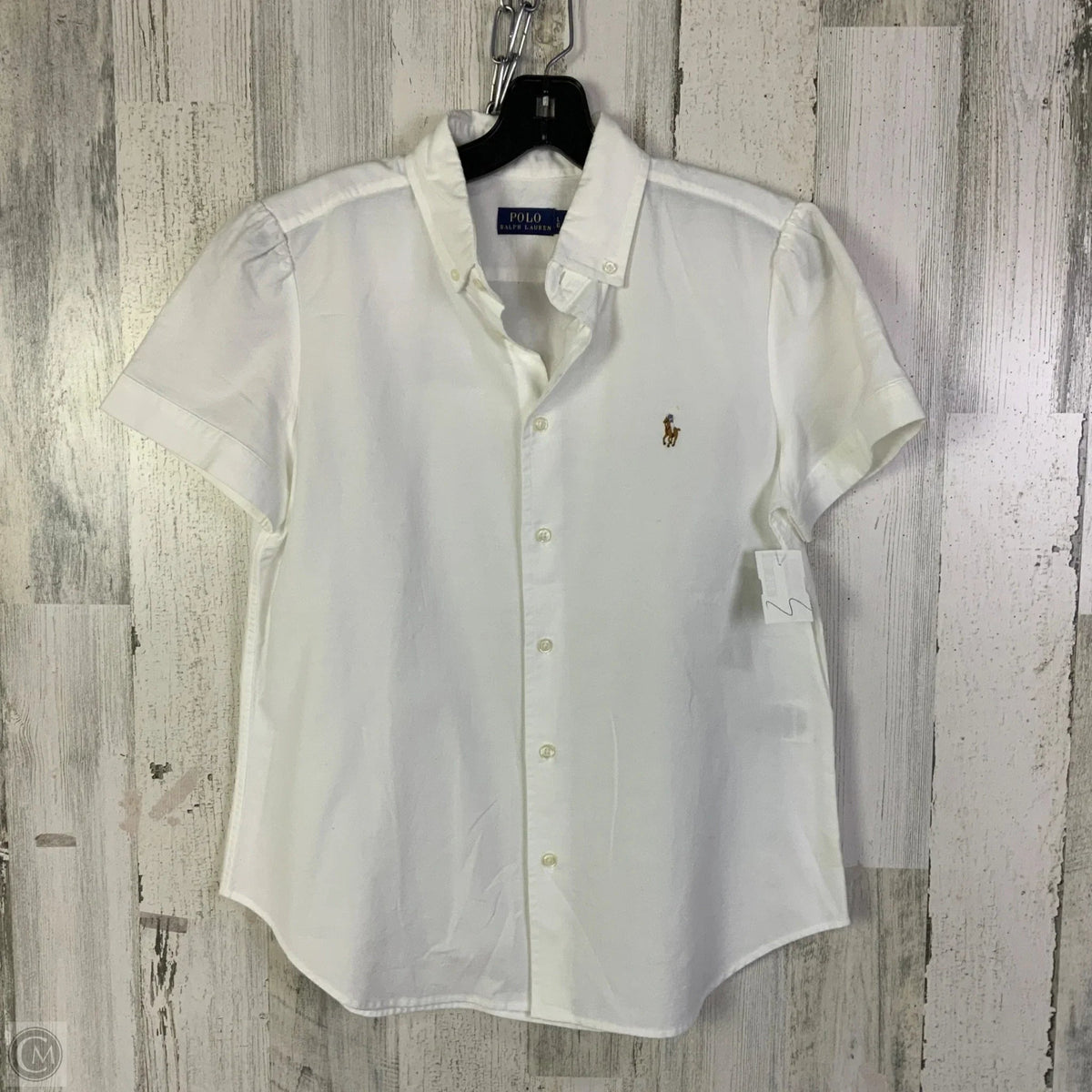 Top Short Sleeve By Polo Ralph Lauren In White, Size: L
