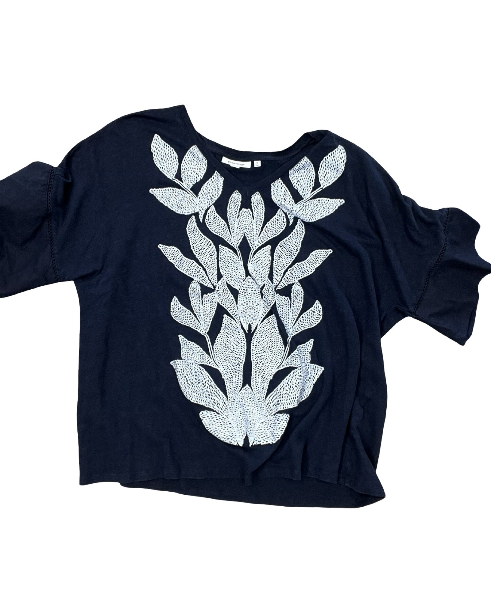 Top Ss By Chicos In Navy, Size:2X