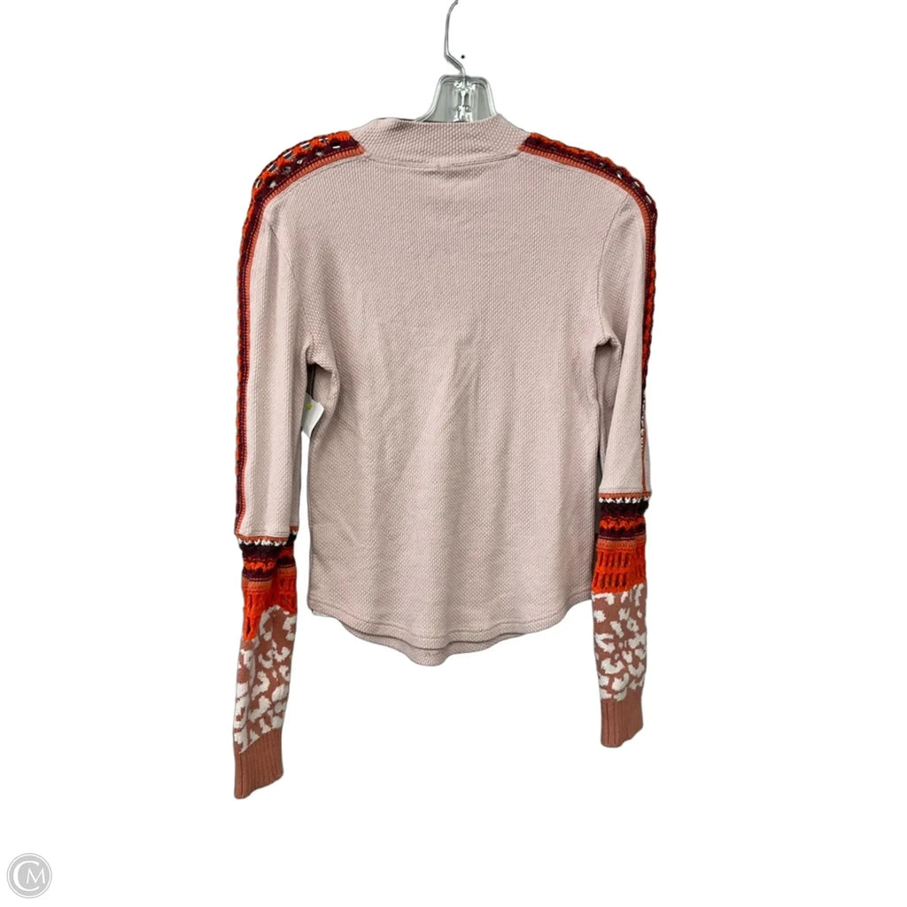 Top Long Sleeve By Free People In Pink, Size: S