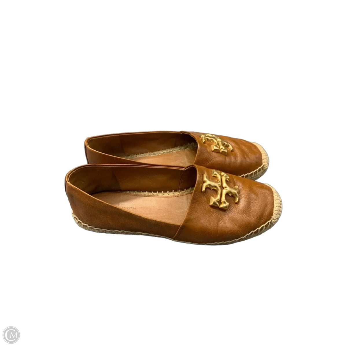 Shoes Designer By Tory Burch In Brown & Gold, Size: 7
