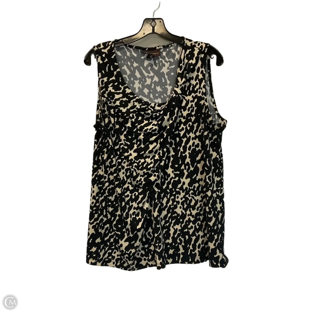 Top Sleeveless By Dana Buchman In Black & White, Size: L