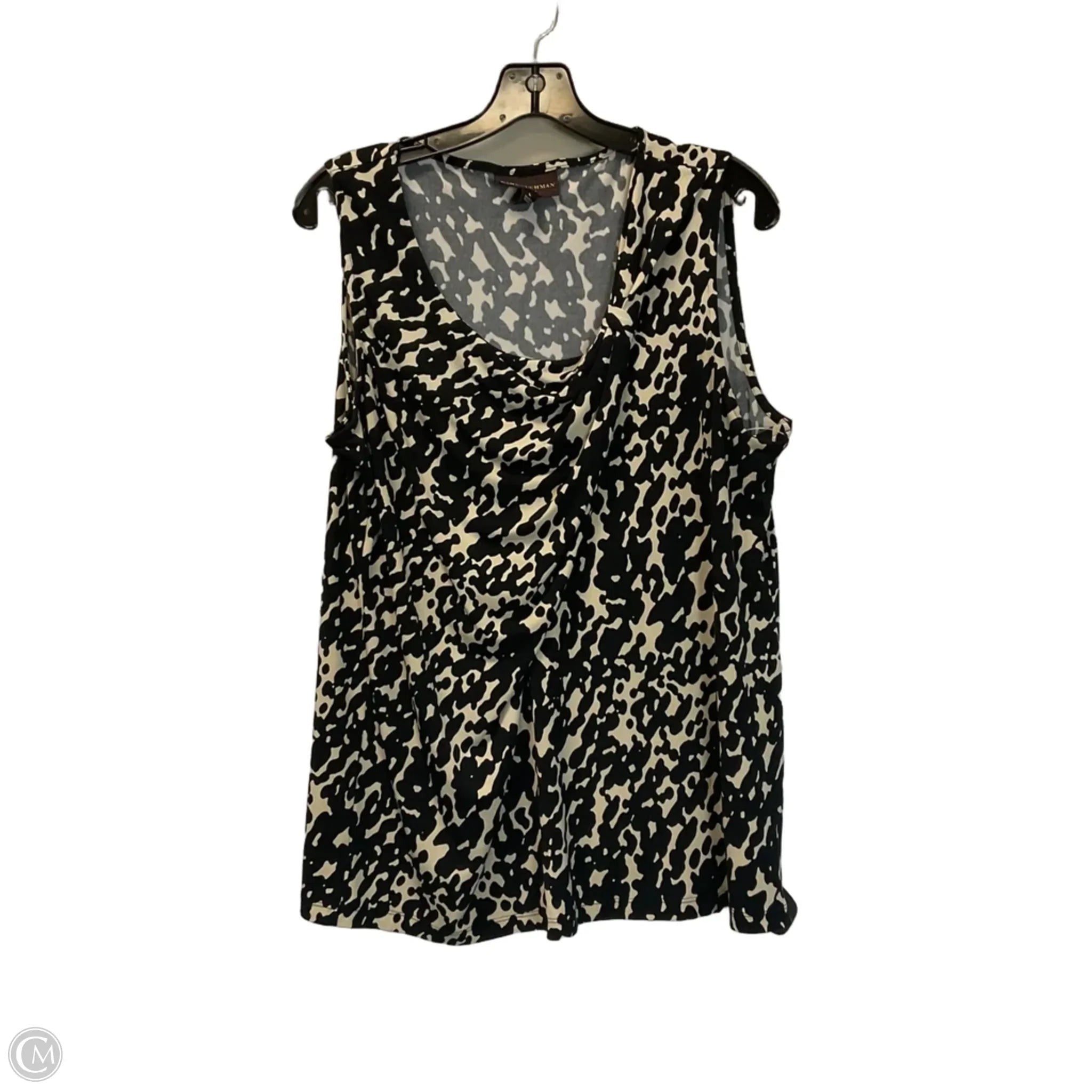 Top Sleeveless By Dana Buchman In Black & White, Size: L