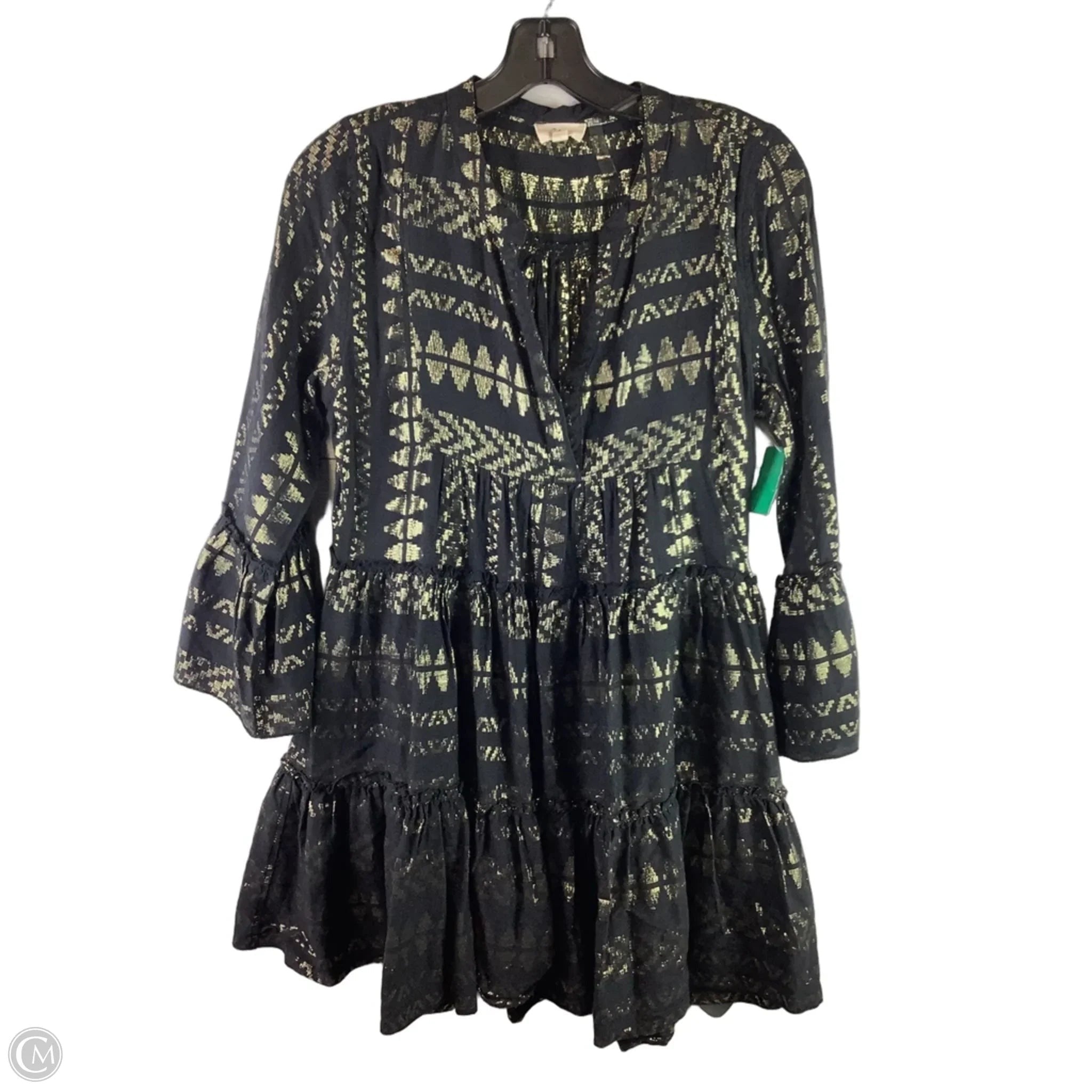 Dress Casual Short By Elan In Black & Gold, Size: S