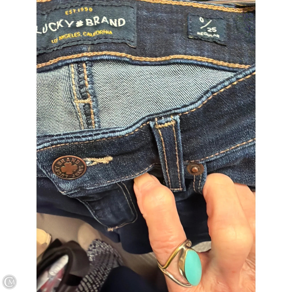 Jeans Straight By Lucky Brand In Blue Denim, Size: 10