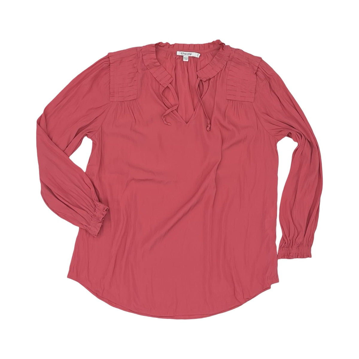 Blouse 3/4 Sleeve By Chicos In Pink, Size:S
