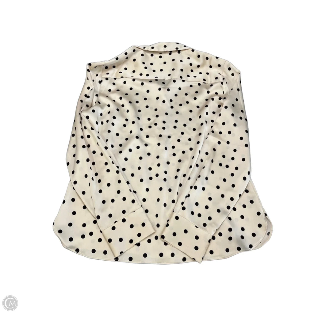 Blouse Long Sleeve By A New Day In Polkadot Pattern, Size: M
