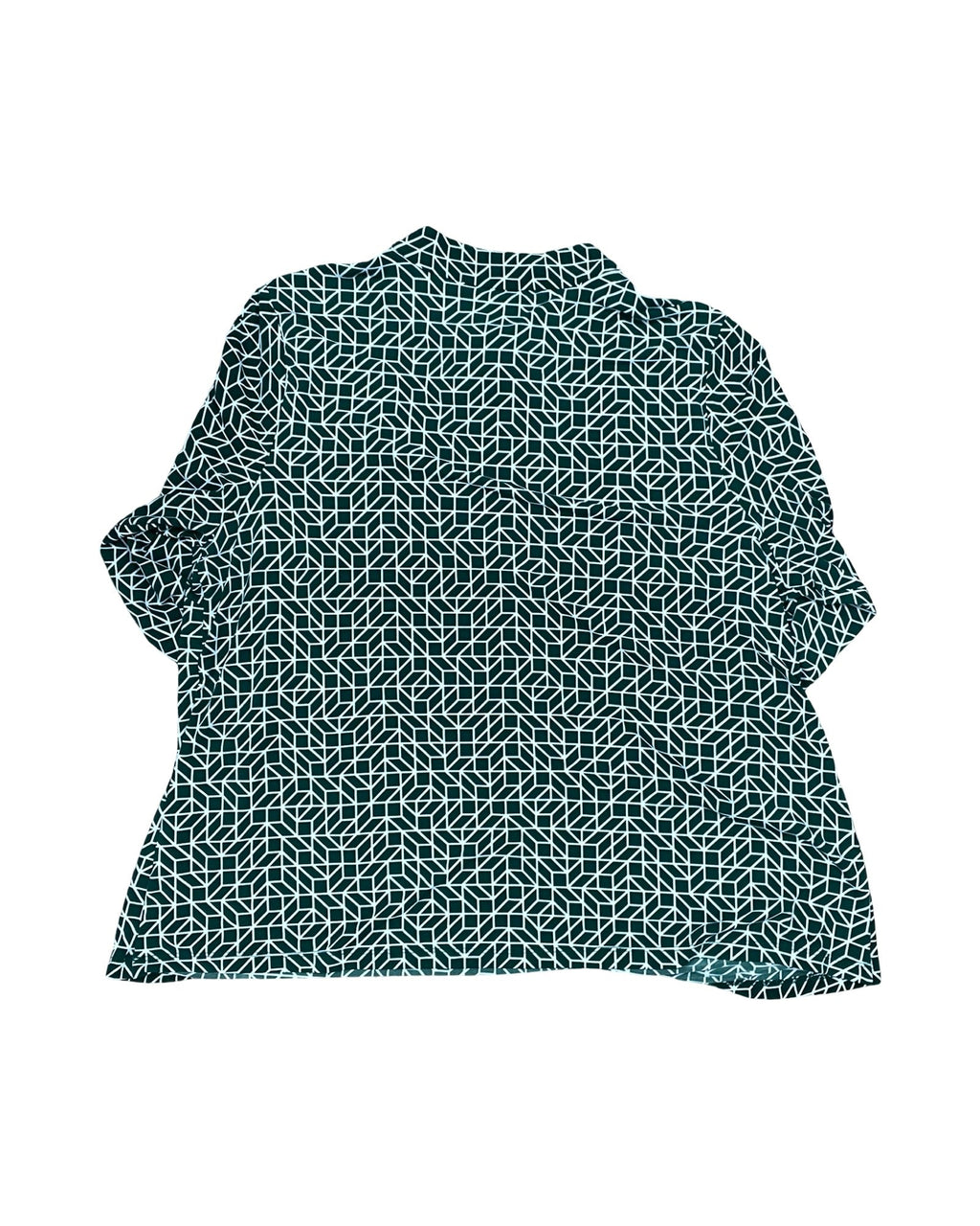 Top Ls By Liz Claiborne In Green & White, Size:1X