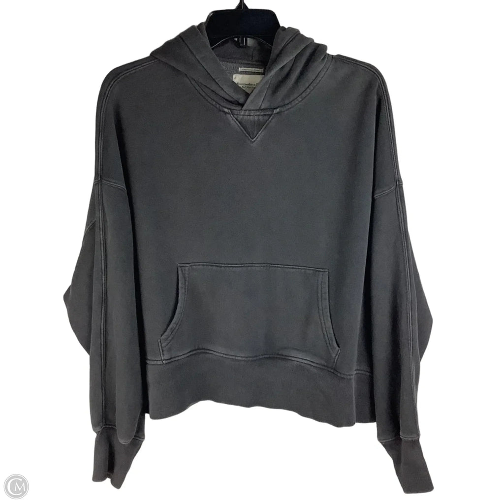 Sweatshirt Hoodie By Abercrombie And Fitch In Grey, Size: S