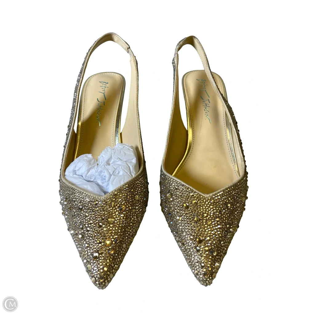 Shoes Heels Kitten By Betsey Johnson In Gold, Size: 7.5W