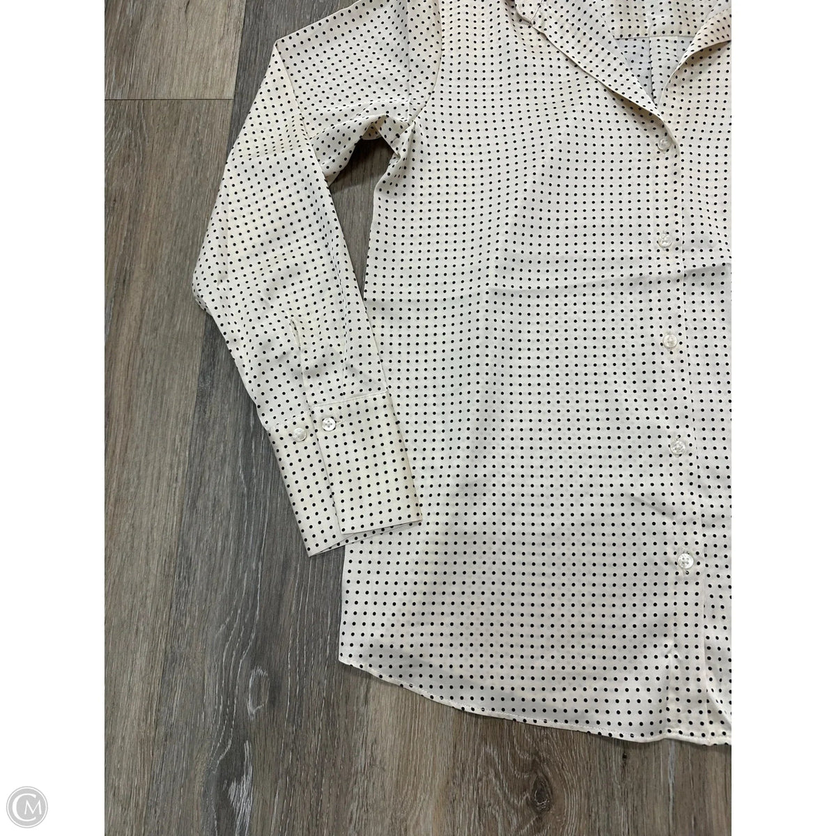 Blouse Long Sleeve By Maison Damelie In Polkadot Pattern, Size: Xs