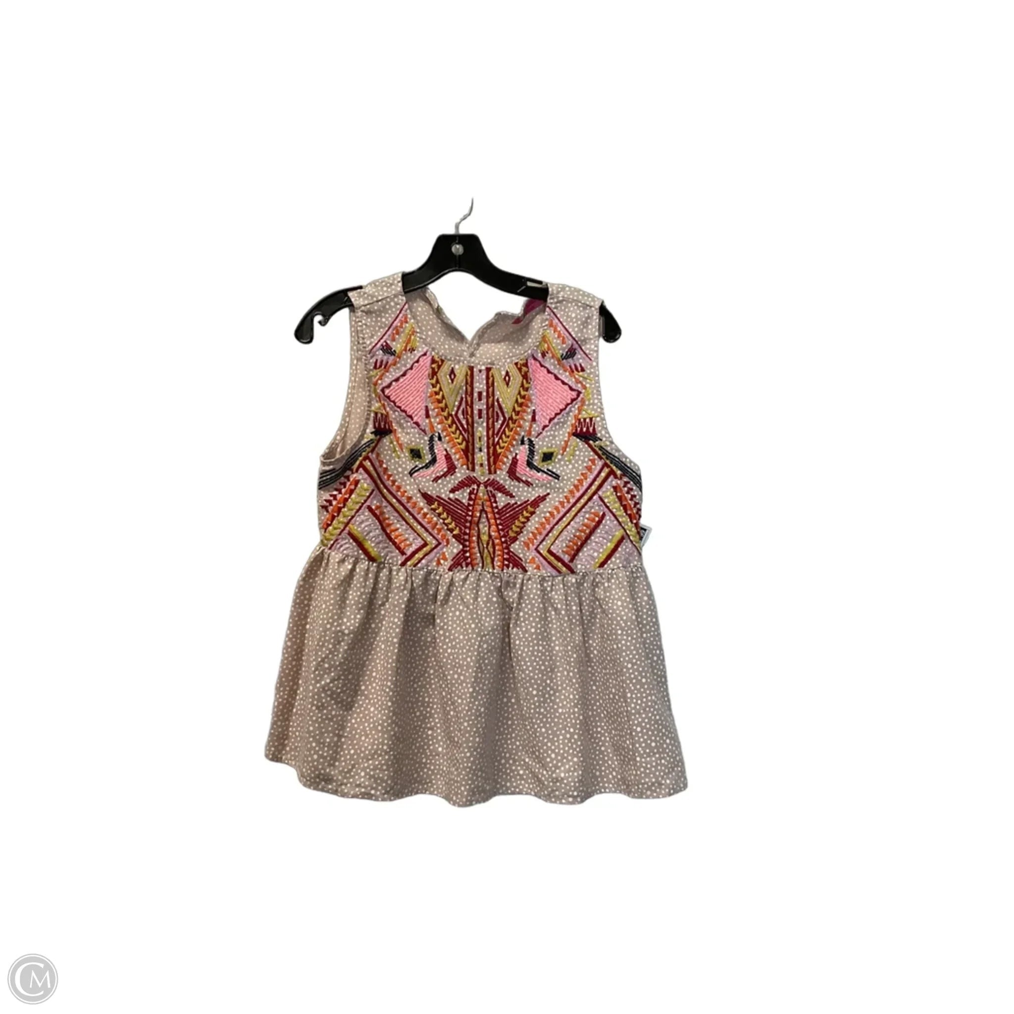 Top Sleeveless By Almost Pink In Cream, Size: S