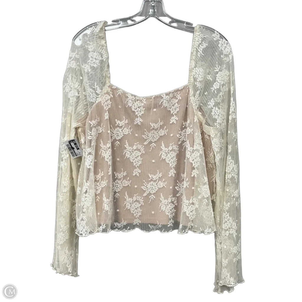Top Long Sleeve By Willow & Root In Cream, Size: Xl