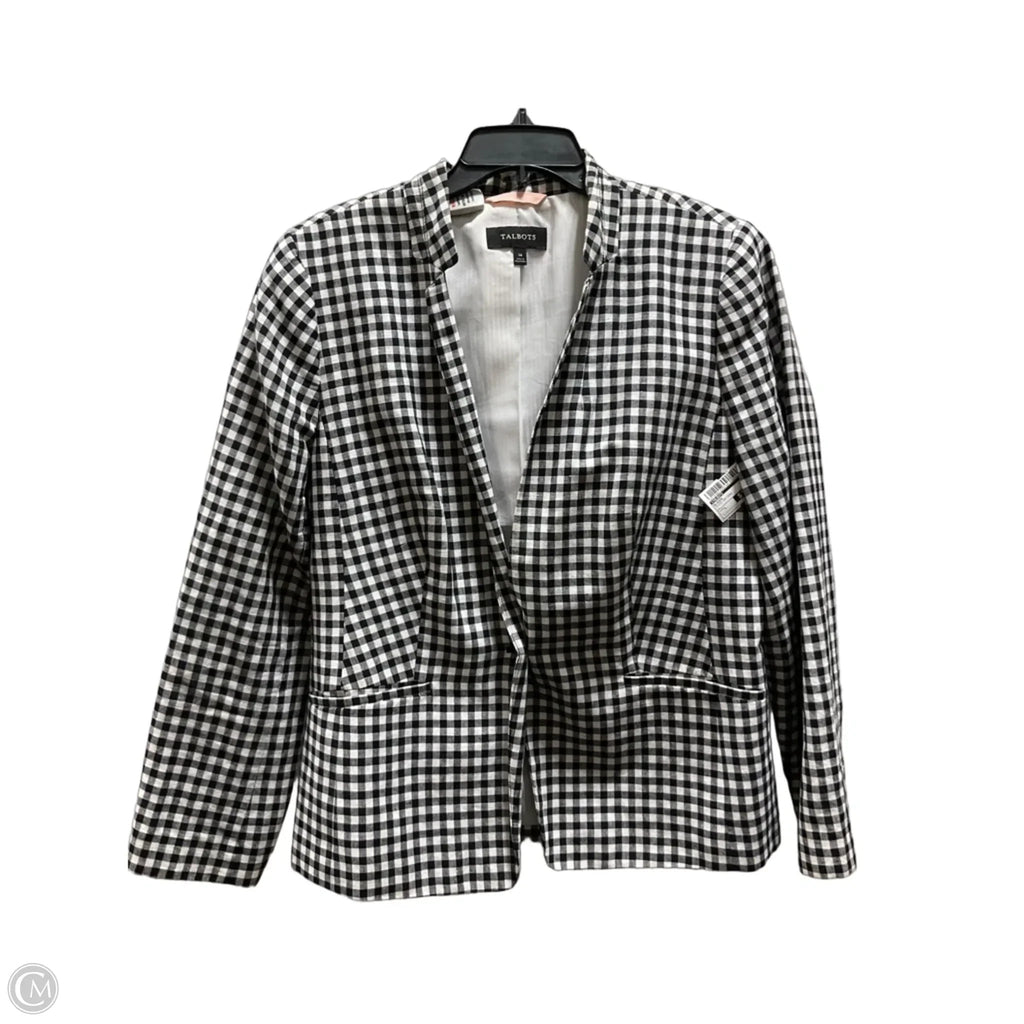 Blazer By Talbots In Plaid Pattern, Size: L