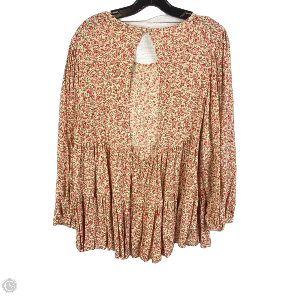 Top Long Sleeve By American Eagle In Floral Print, Size: M
