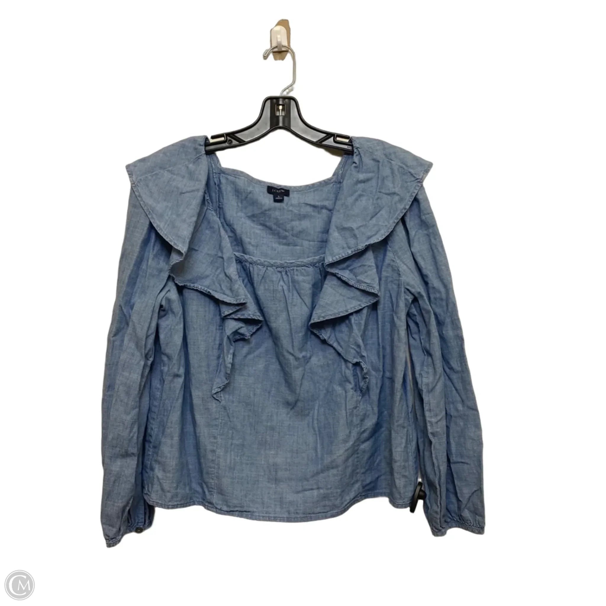 Top 3/4 Sleeve By J. Crew In Blue, Size: L