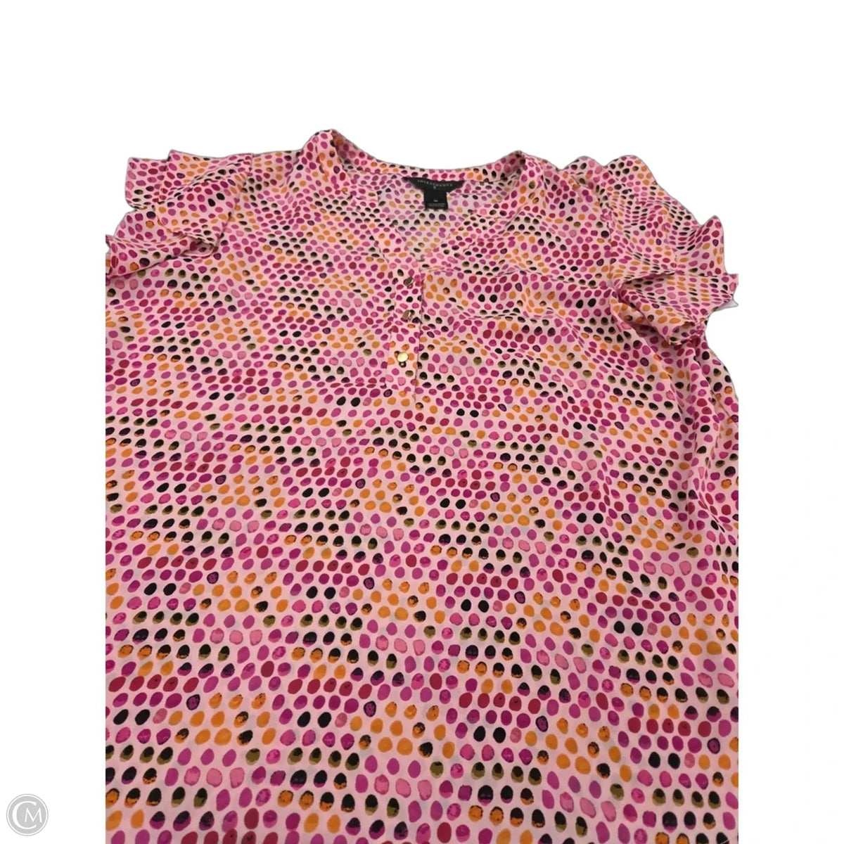 Top Short Sleeve By Investments In Pink, Size: 1x