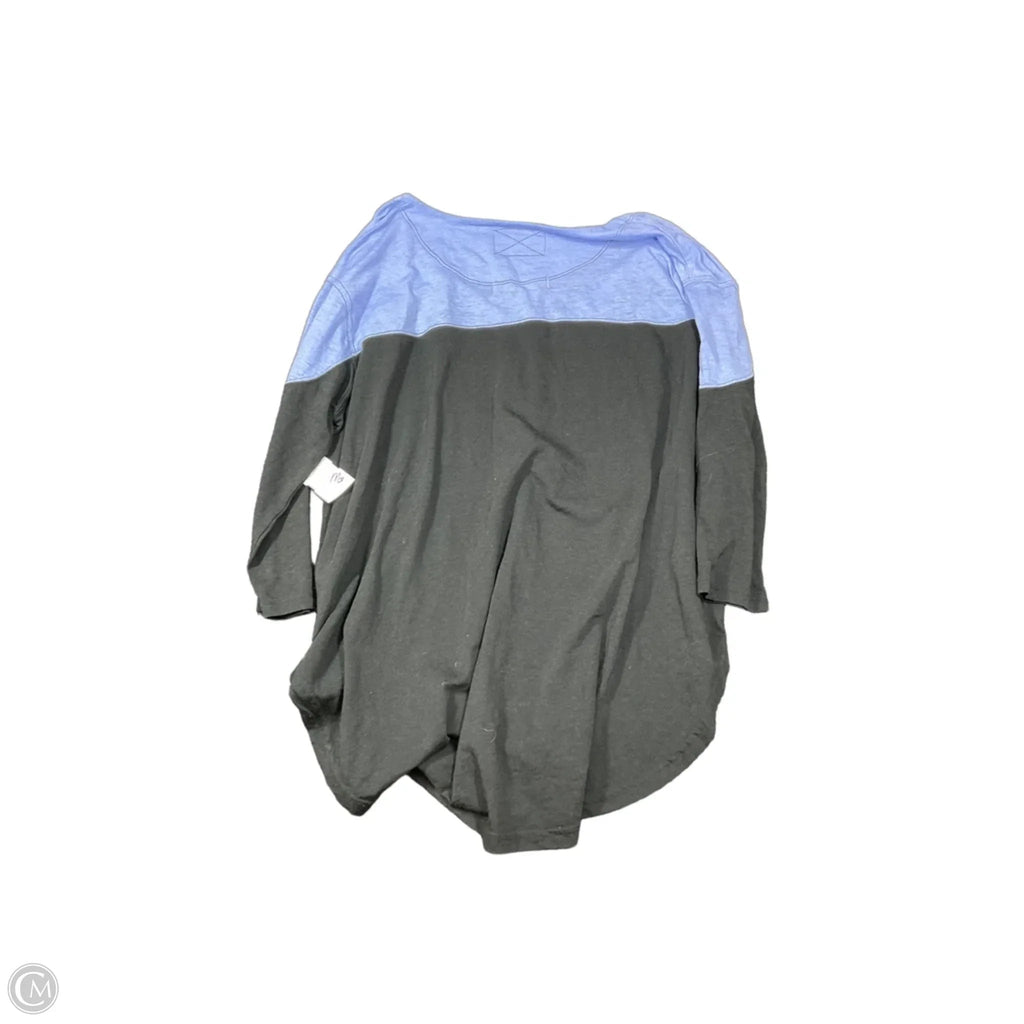 Top 3/4 Sleeve Basic By We The Free In Black & Blue, Size: Xs