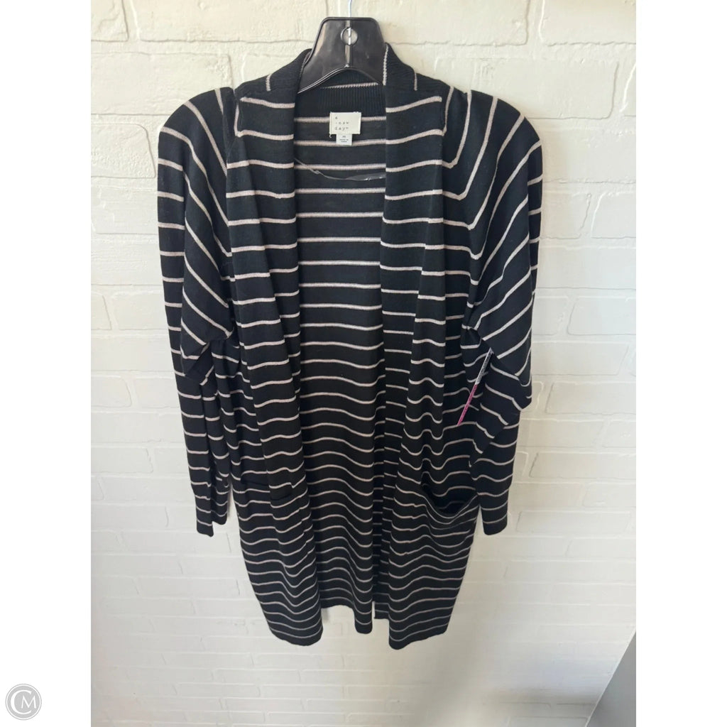 Sweater Cardigan By A New Day In Black & Brown, Size: M