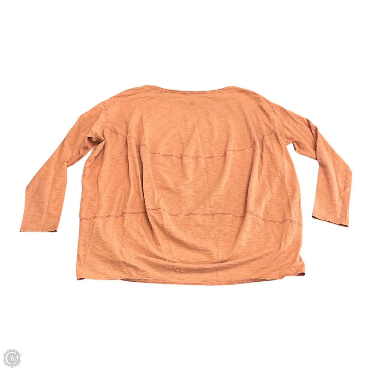 Athletic Top Long Sleeve Crewneck By Lululemon In Orange, Size: L