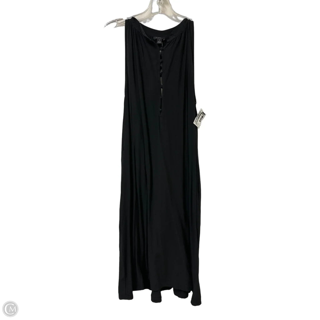 Dress Casual Midi By Ann Taylor In Black, Size: Lp