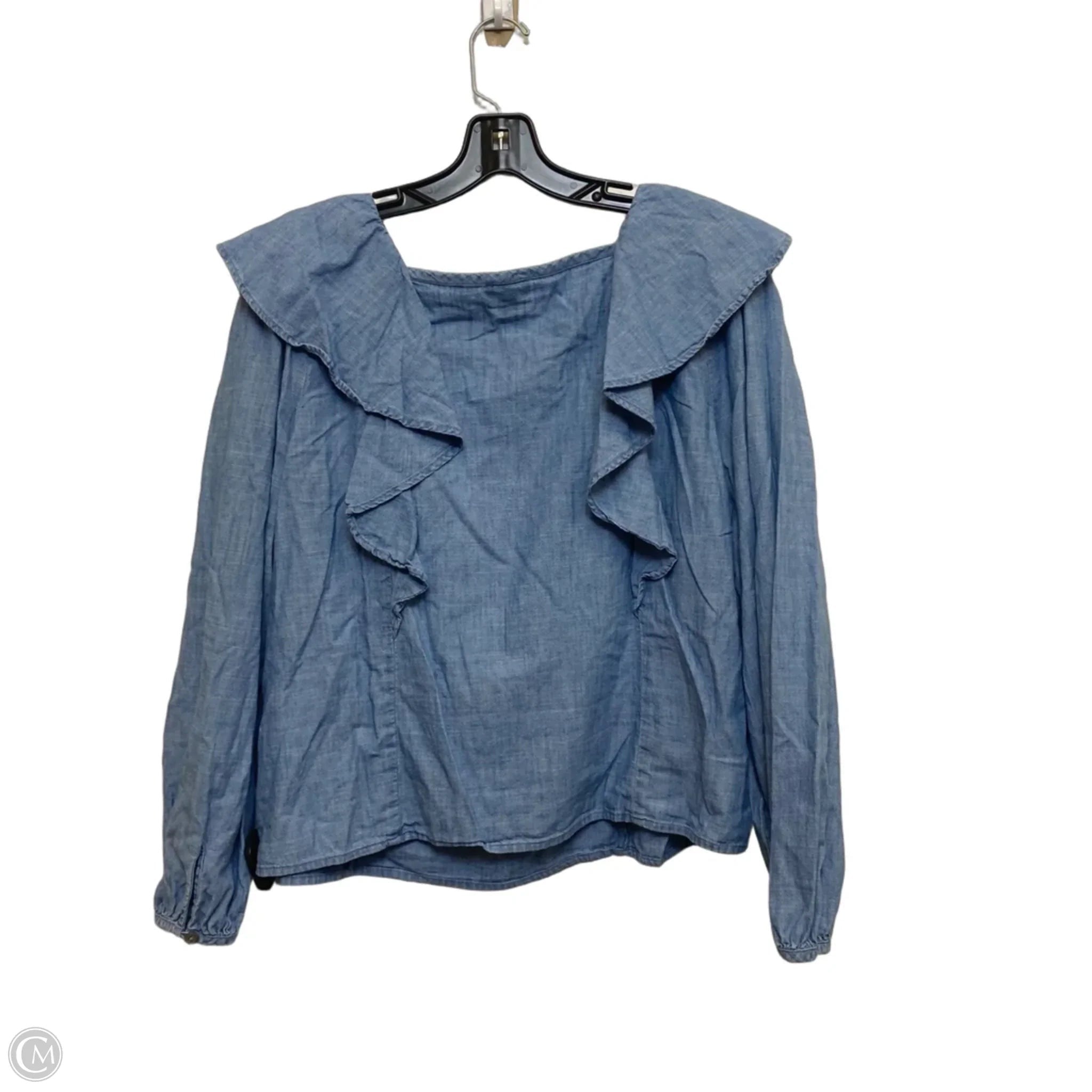 Top 3/4 Sleeve By J. Crew In Blue, Size: L