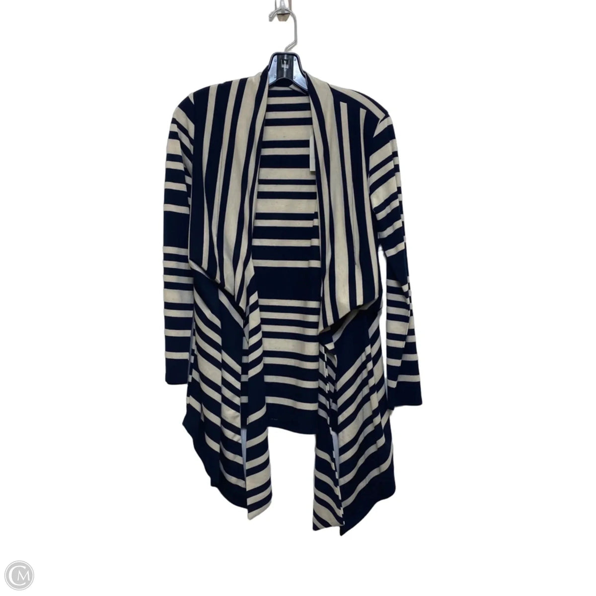 Cardigan By Chicos In Blue & Cream, Size: S