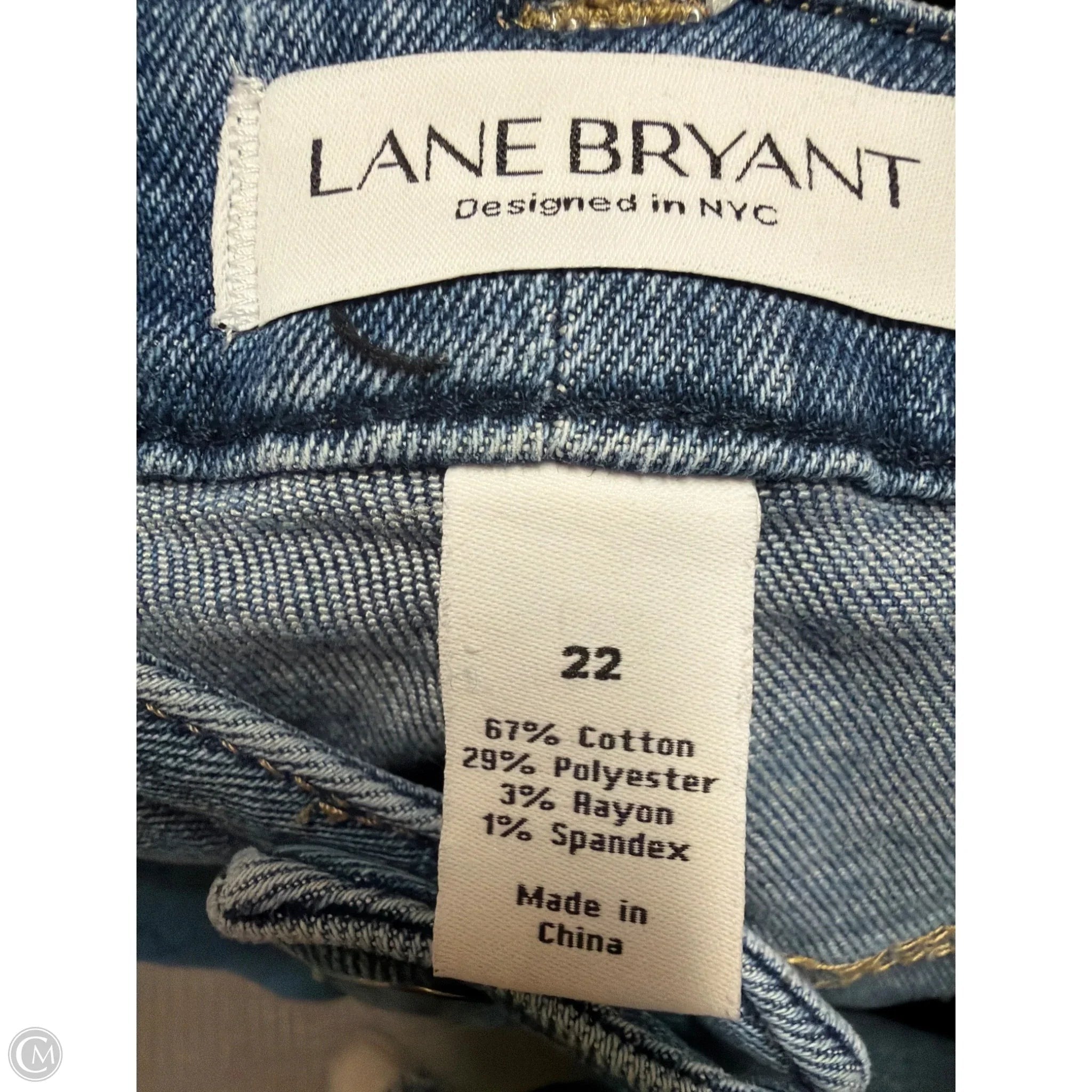 Jeans Straight By Lane Bryant In Blue Denim, Size: 22