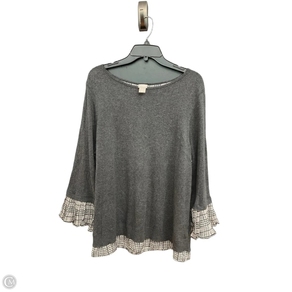Top Long Sleeve By Chicos In Grey, Size: Xxl