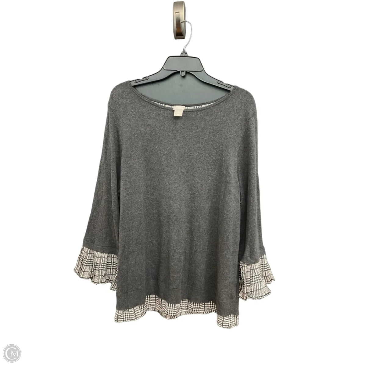 Top Long Sleeve By Chicos In Grey, Size: Xxl