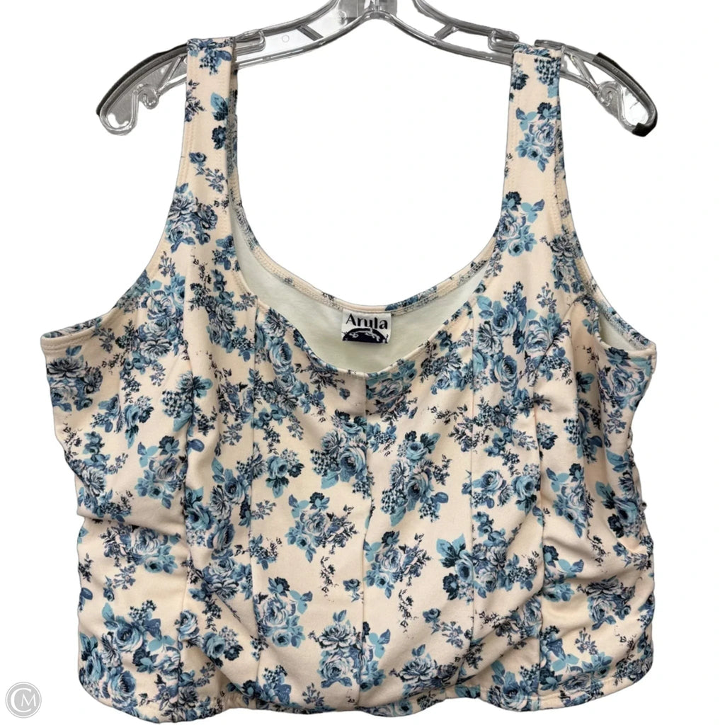 Top Sleeveless By Arula In Floral Print, Size: 2x