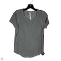 Athletic Top Short Sleeve By Lululemon In Grey, Size: 4