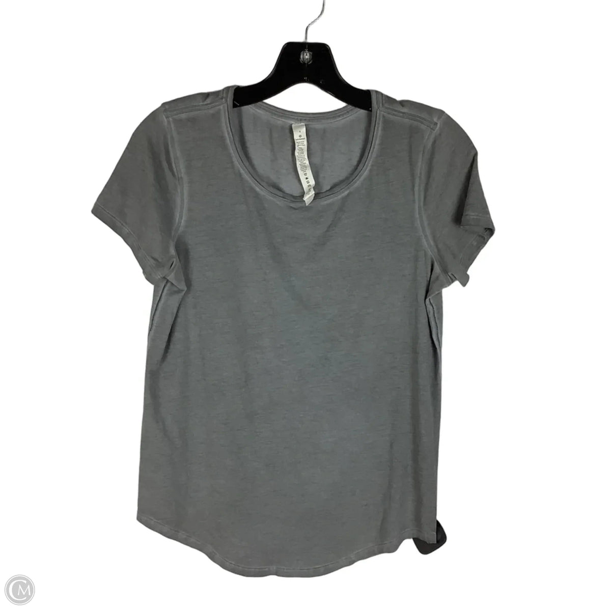 Athletic Top Short Sleeve By Lululemon In Grey, Size: 4