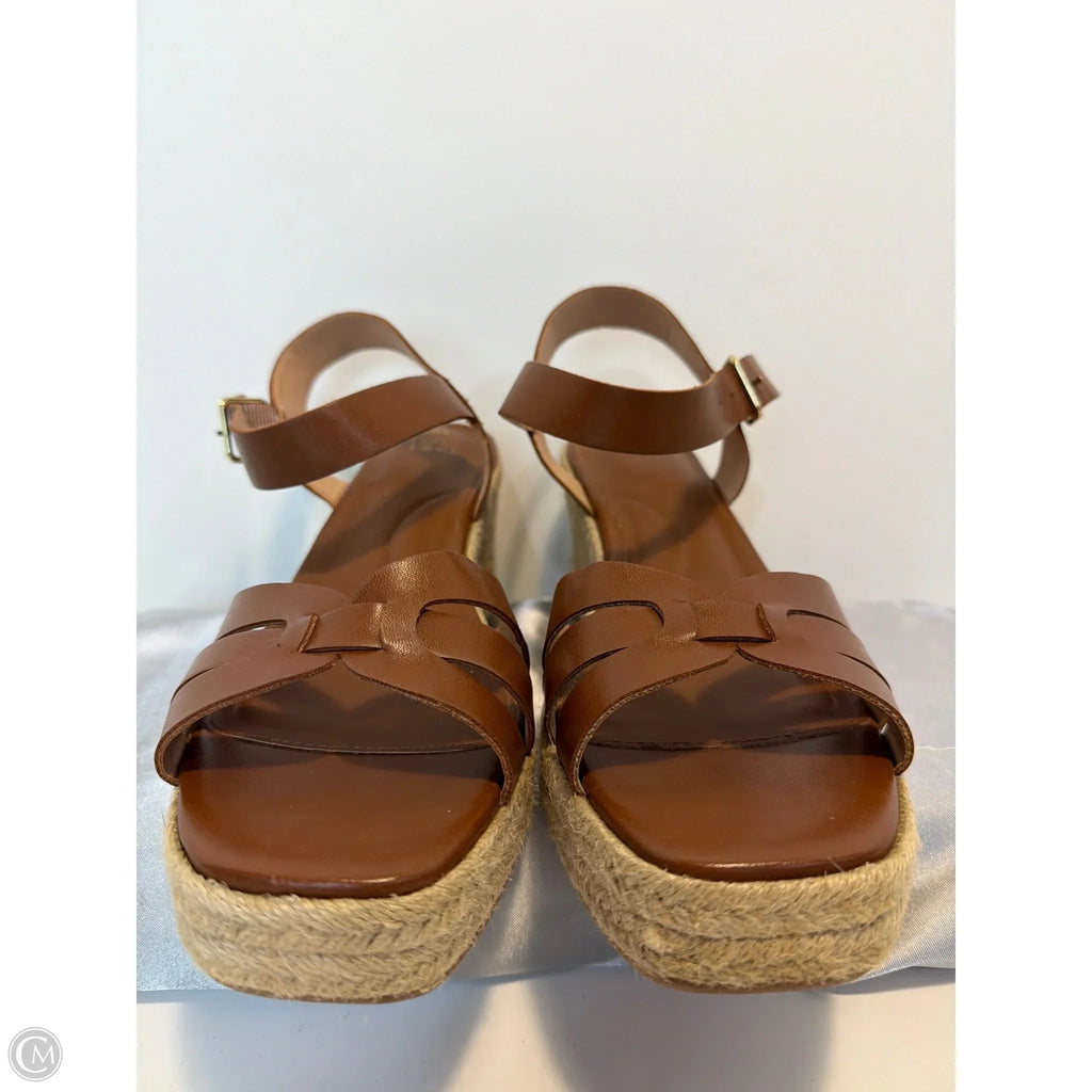 Sandals Heels Block By Time And Tru In Brown, Size: 10