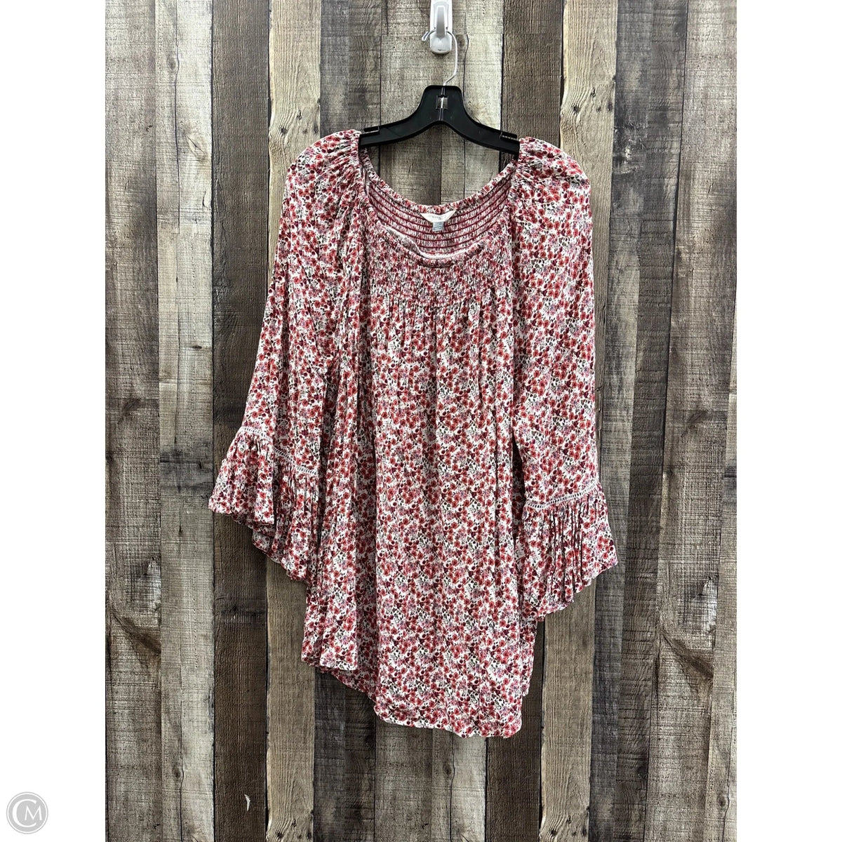 Top 3/4 Sleeve By Terra & Sky In Floral Print, Size: 1x