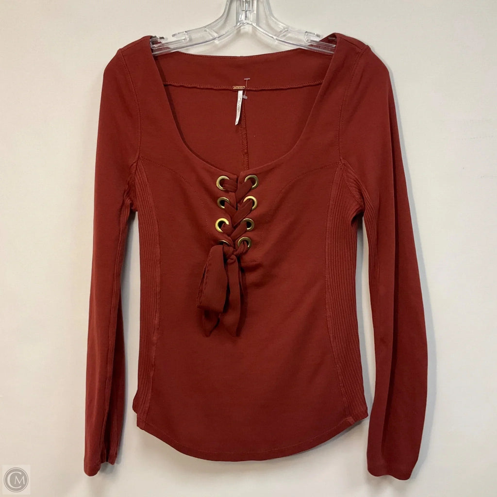 Top Long Sleeve By Free People In Orange, Size: M