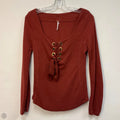 Top Long Sleeve By Free People In Orange, Size: M