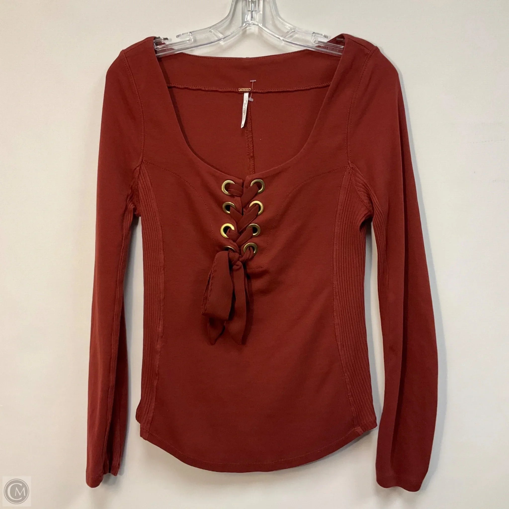 Top Long Sleeve By Free People In Orange, Size: M