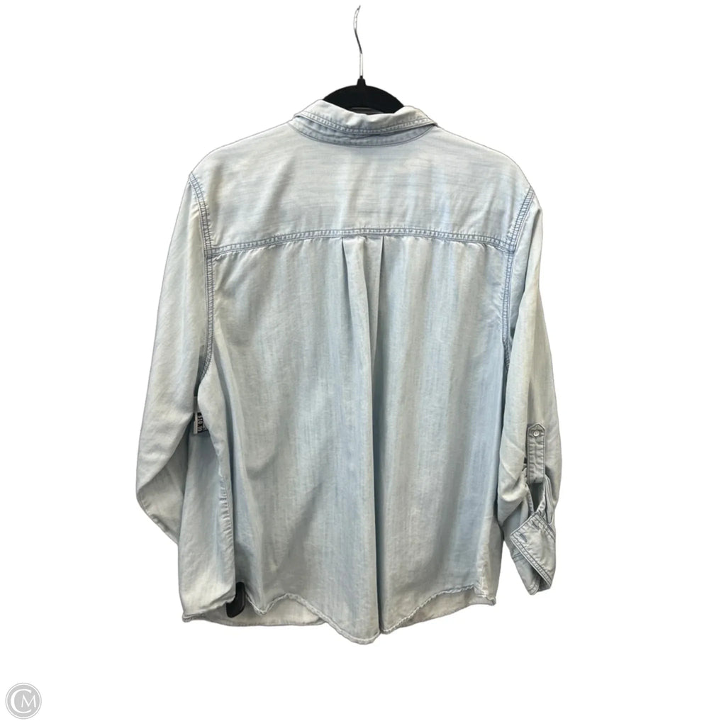 Top Long Sleeve By St Johns Bay In Blue Denim, Size: 2x
