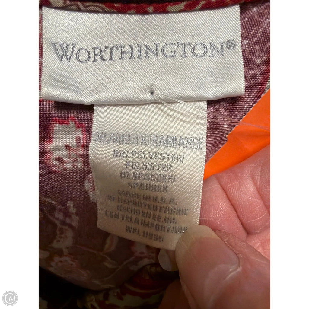 Top Long Sleeve By Worthington In Maroon, Size: Xl