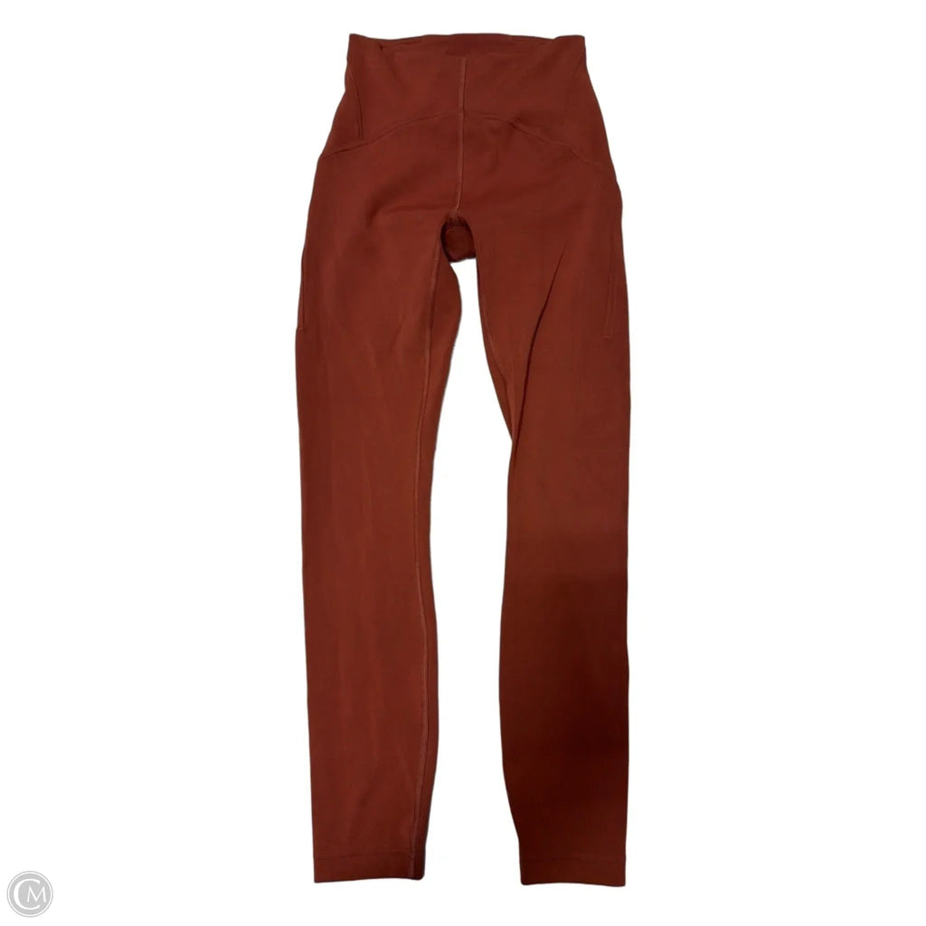 Athletic Leggings By Lululemon In Orange, Size: Xs