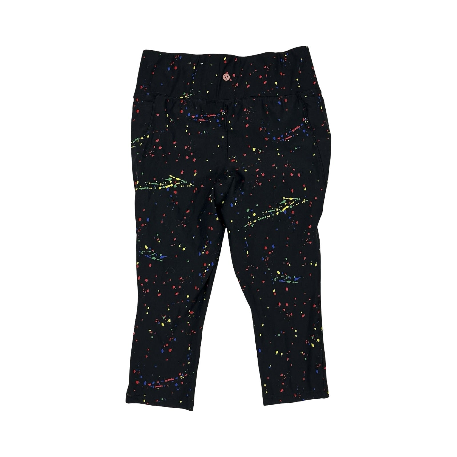 Athletic Leggings Capris By Livi Active In Black & Yellow, Size:Xl