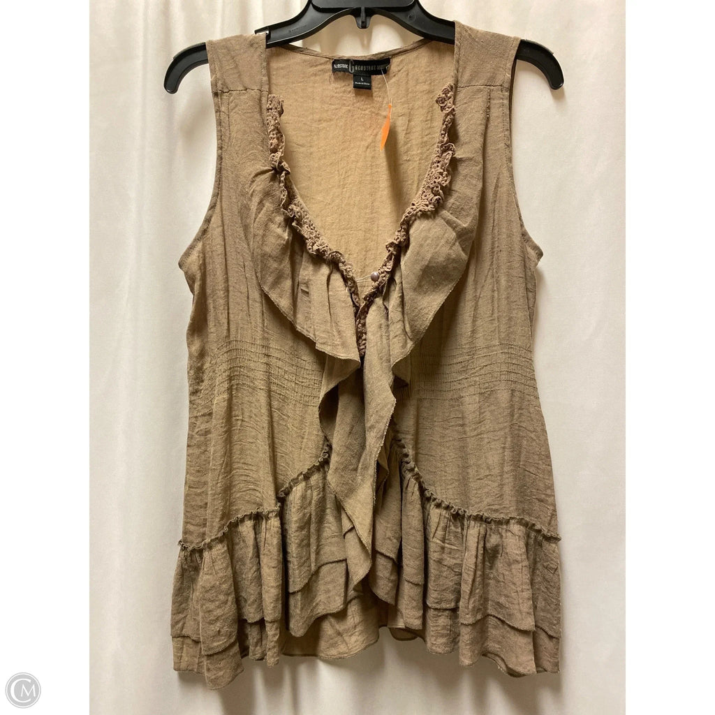 Vest Other By Clothes Mentor In Brown, Size: L