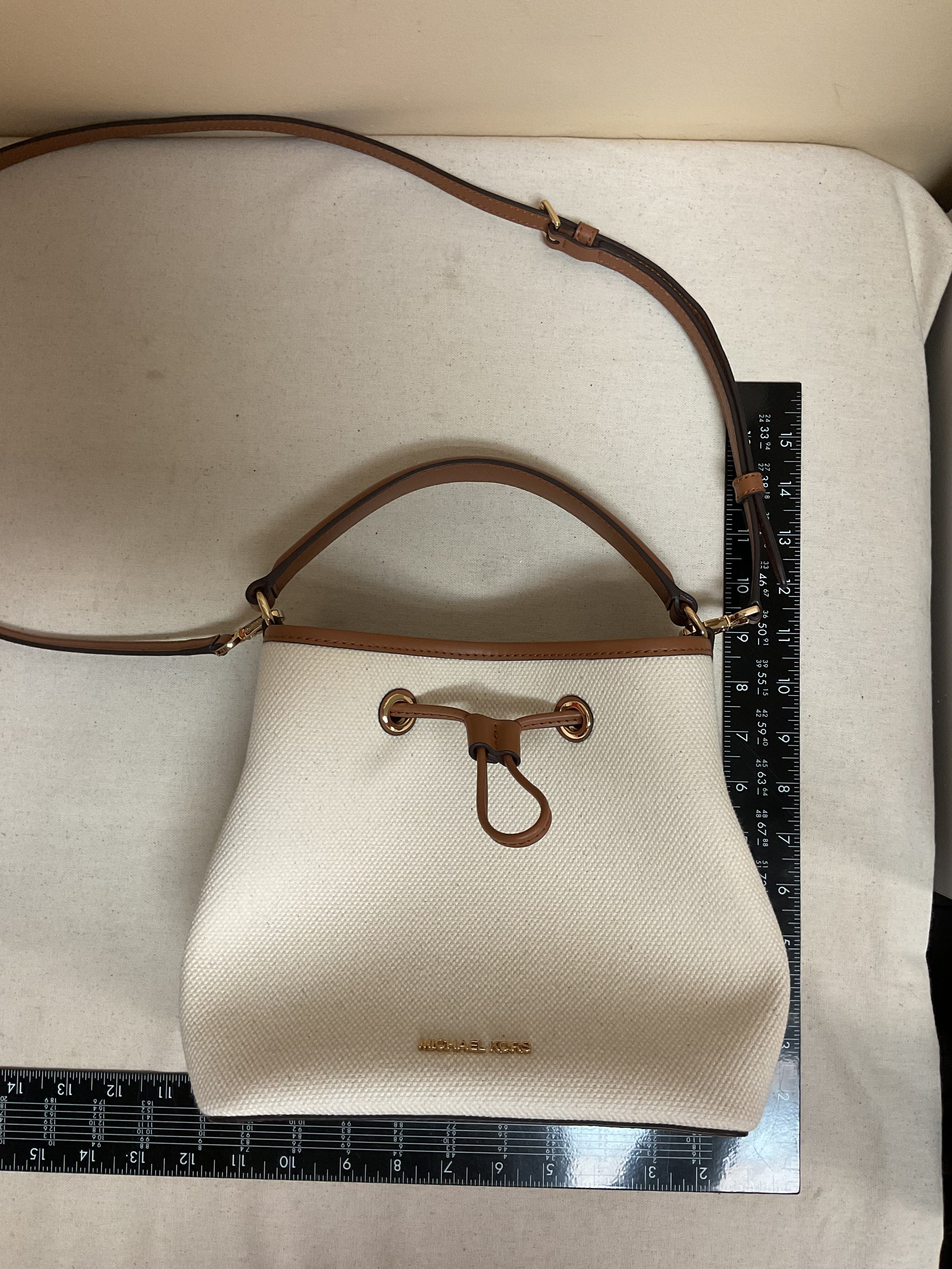 Crossbody Designer By Michael Kors In Tan, Size:Small