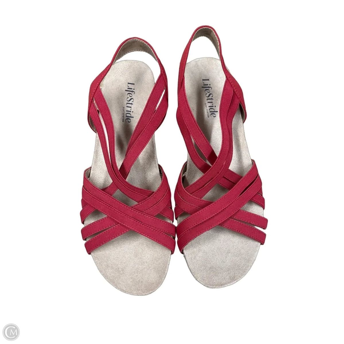 Sandals Heels Wedge By Life Stride In Red, Size: 7