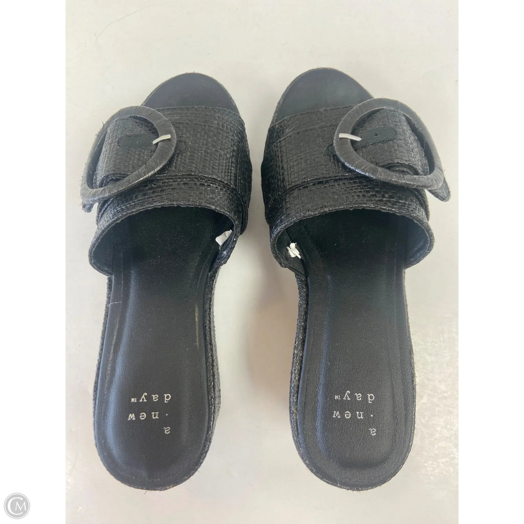 Shoes Heels Wedge By A New Day In Black, Size: 6
