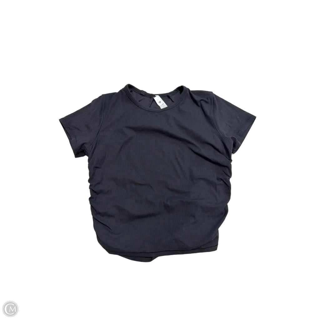 Athletic Top Short Sleeve By Lululemon In Black, Size: M
