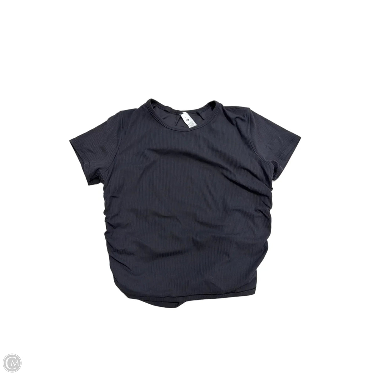 Athletic Top Short Sleeve By Lululemon In Black, Size: M