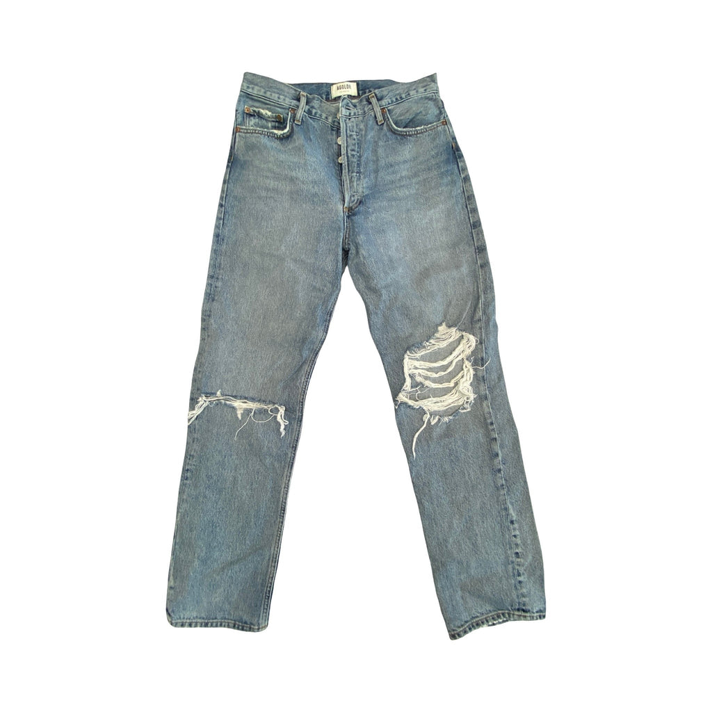 Jeans Wide Leg By Abercrombie And Fitch In Blue Denim, Size:8L
