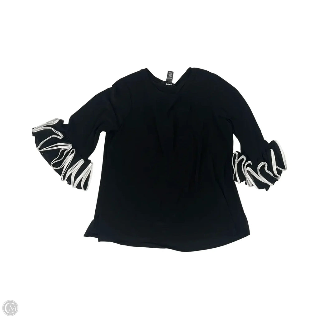 Blouse Long Sleeve By Ali Miles In Black, Size: Xl
